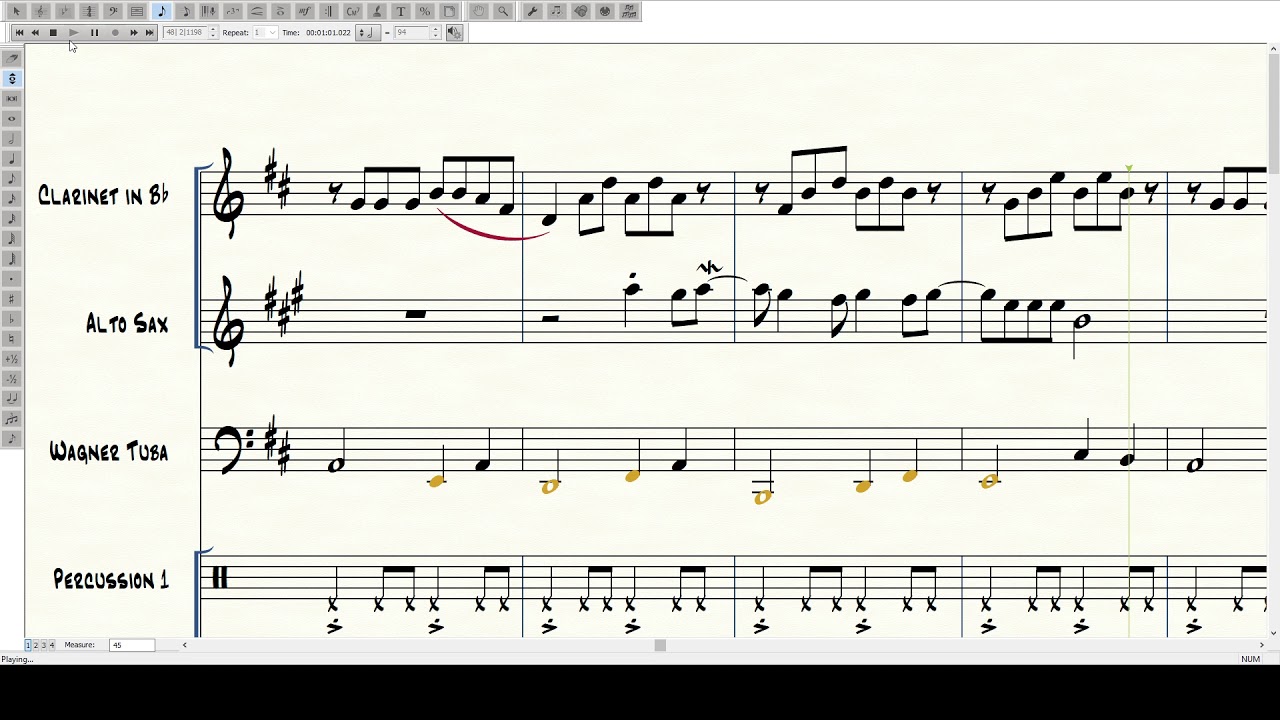 POLLERA COLORADA  / SAXO CLARINETE Y BASS  / FINALE SCORE