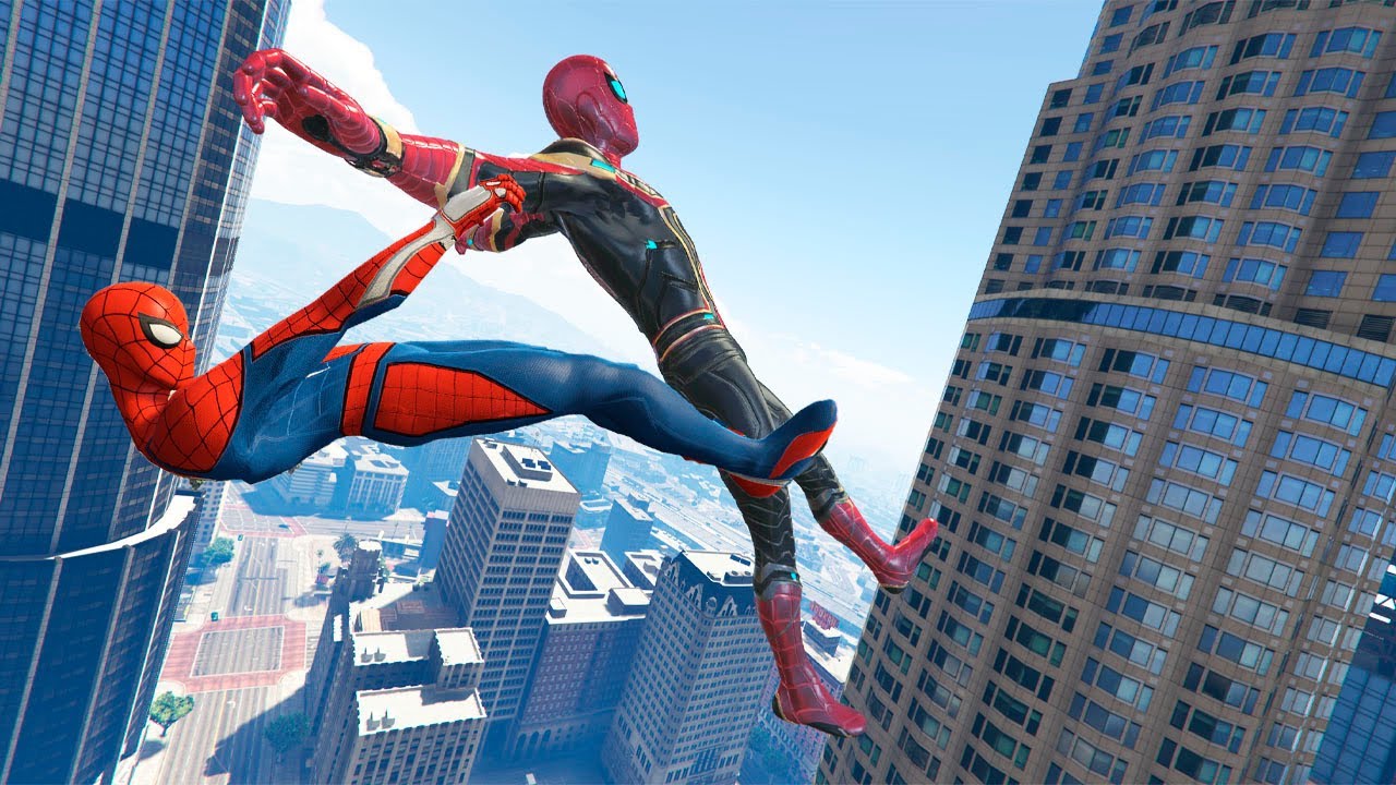 GTA 5 - Ragdolls And Fails 12 - Iron Spiderman Vs Spiderman - Highest Fails