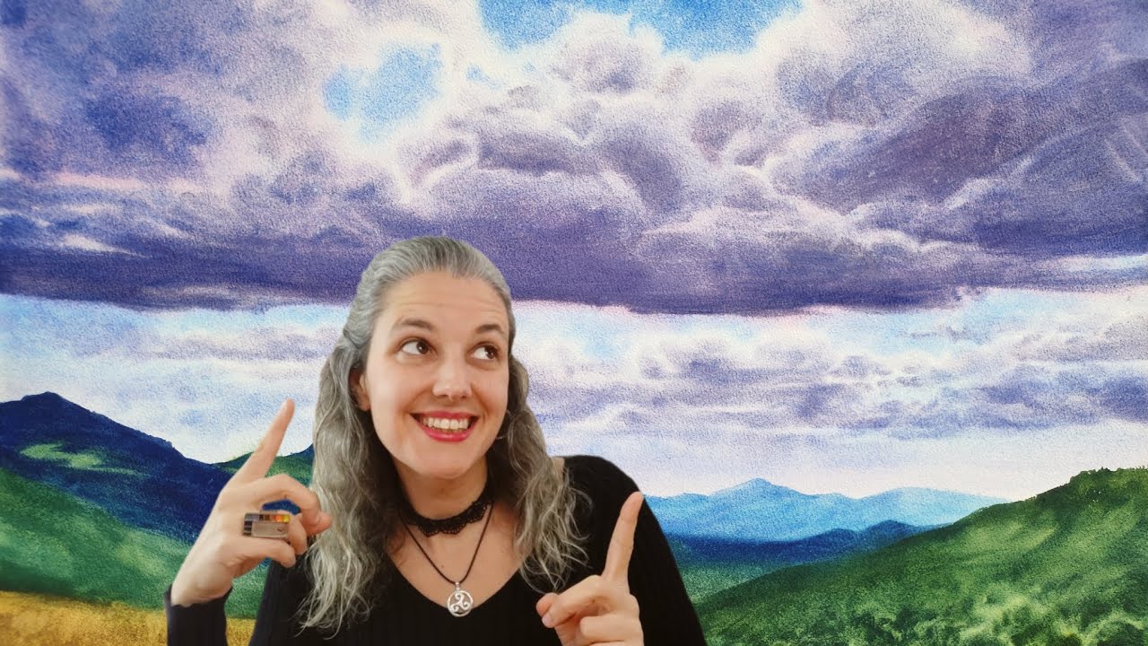 Cómo pintar el volumen de las nubes en acuarela