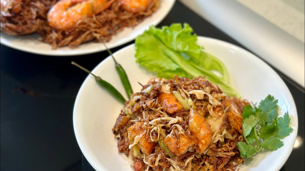 Burmese Prawn Fritters Salad| ပုဇွန်ခွက်ကြော်နှင့် ပုဇွန်ခွက်ကြော်သုတ်