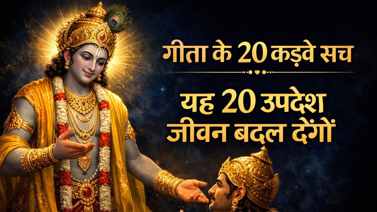 सम्पूर्ण गीता सार 20 उपदेश में | shreemd Bhagwat Geeta | Geeta | Geeta saar hindi | #krishnaquotes​