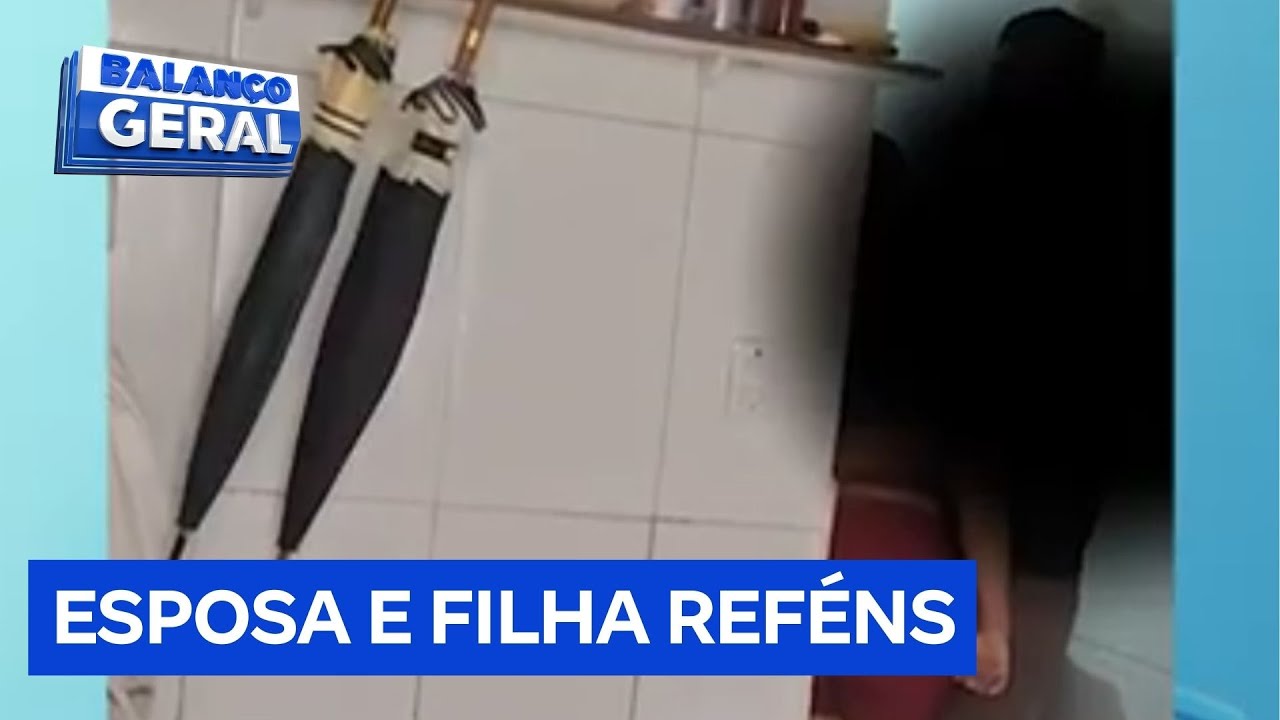 Homem mantém esposa e filha reféns e as ameaça com caco de vidro