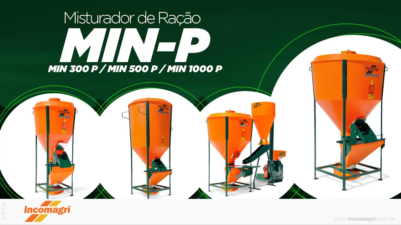 Incomagri - Misturador de Ração MIN 300 P / MIN 500 P / MIN 1000 P