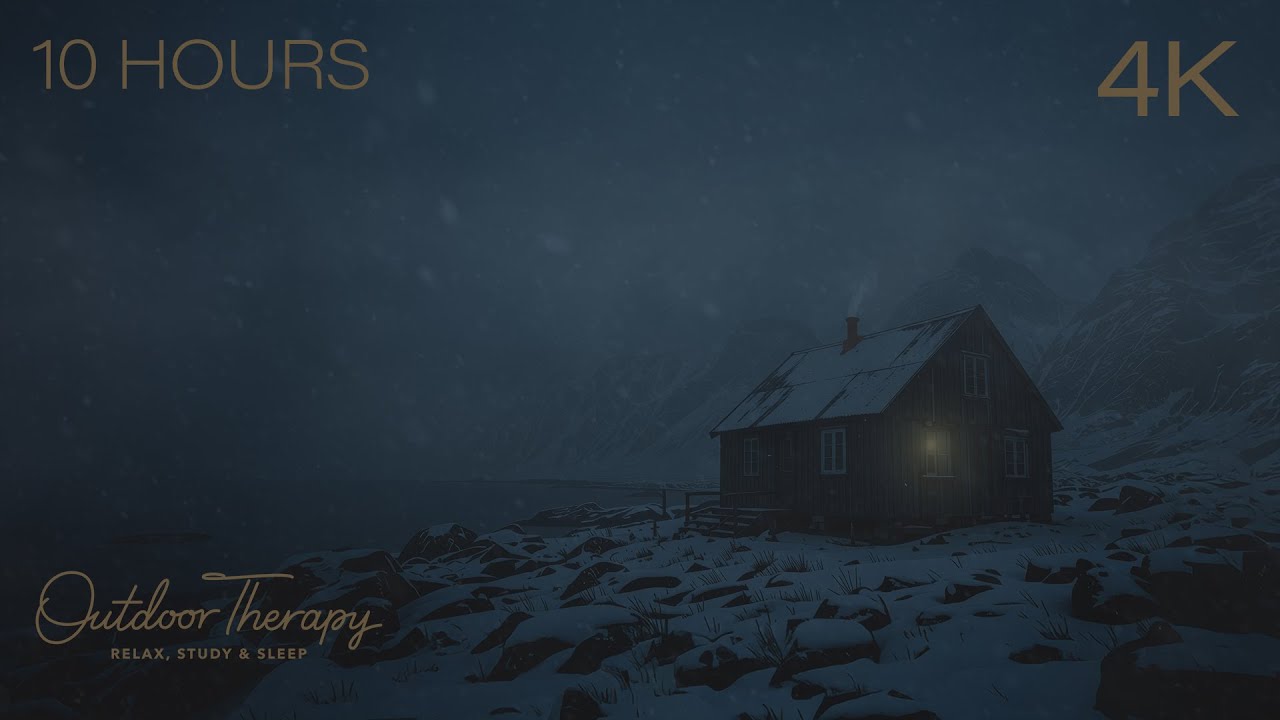 Blizzard in the Lofoten Islands | A Soothing Constant Blizzard with Howling Wind & Blowing Snow