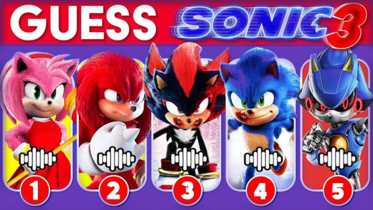 Guess The Sonic The Hedgehog 3 Characters by Voice #2 🎬🦔💙 Sonic 3 Trailer 2 Movie | facto boy quiz