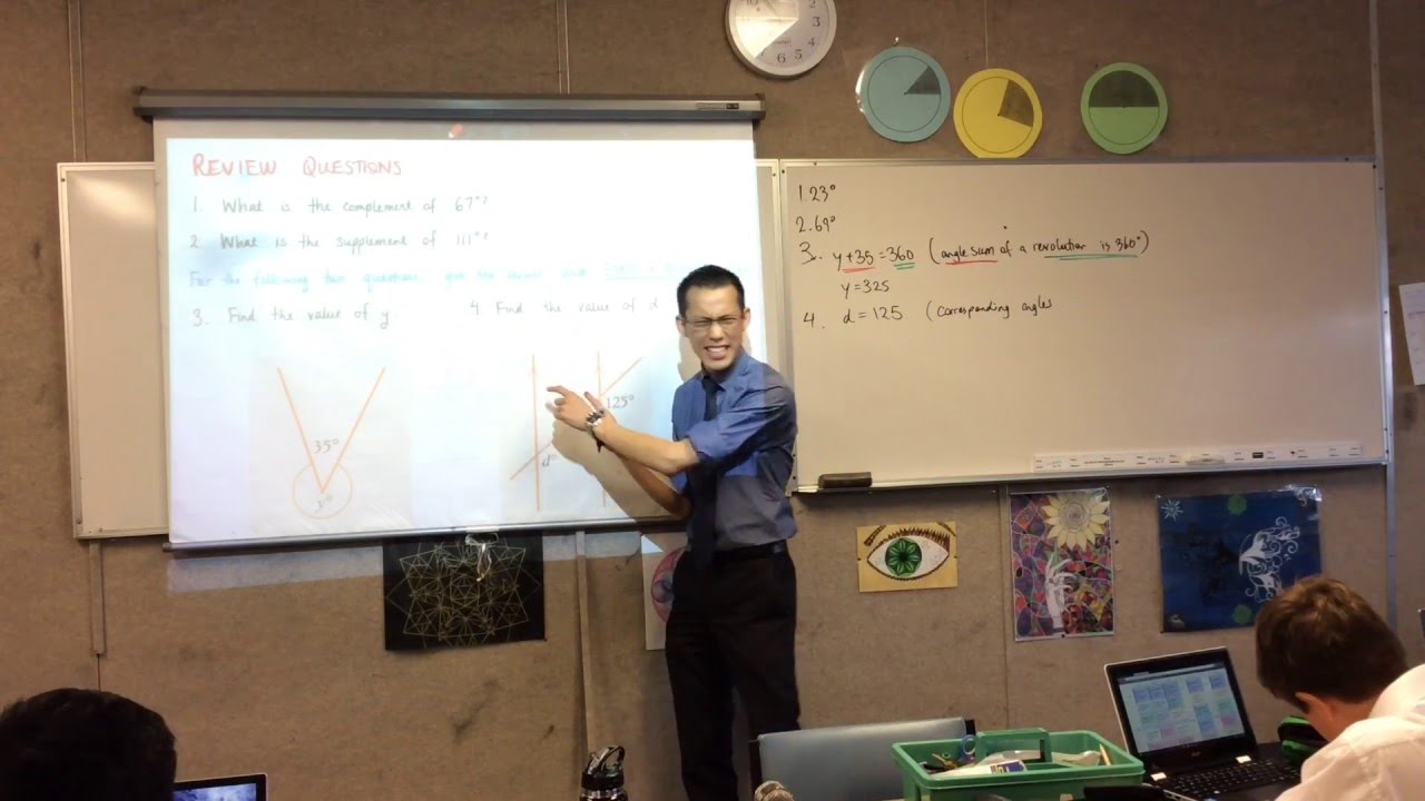 Revolution Angles and Corresponding Angles (How to use mathematical reasoning to justify results)