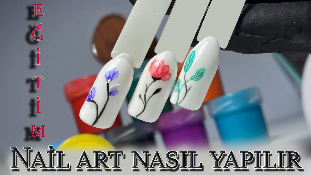 nail art nasıl yapılır \ çiçek nail art ları.