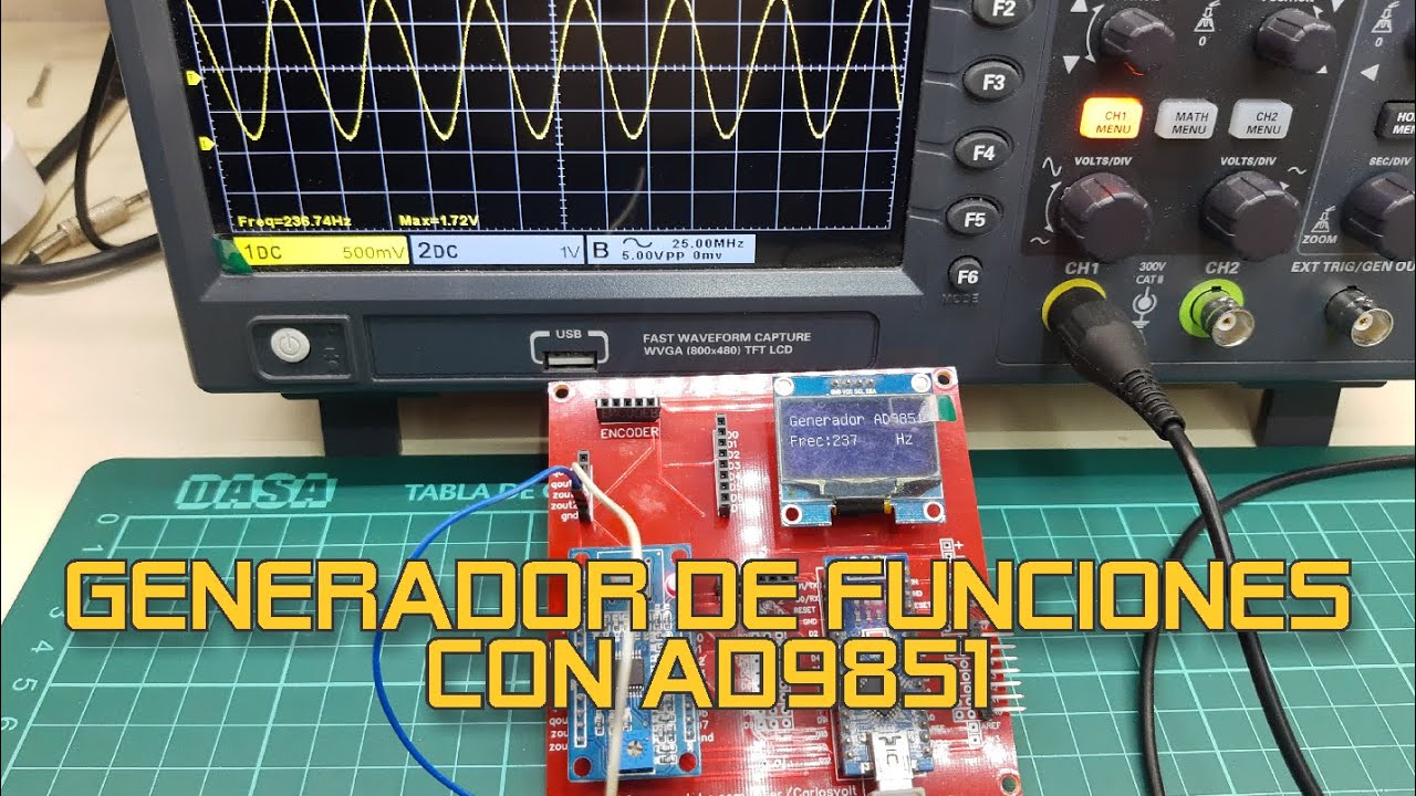 ✅ Generador de funciones con m&oacute;dulo AD9851 y Arduino