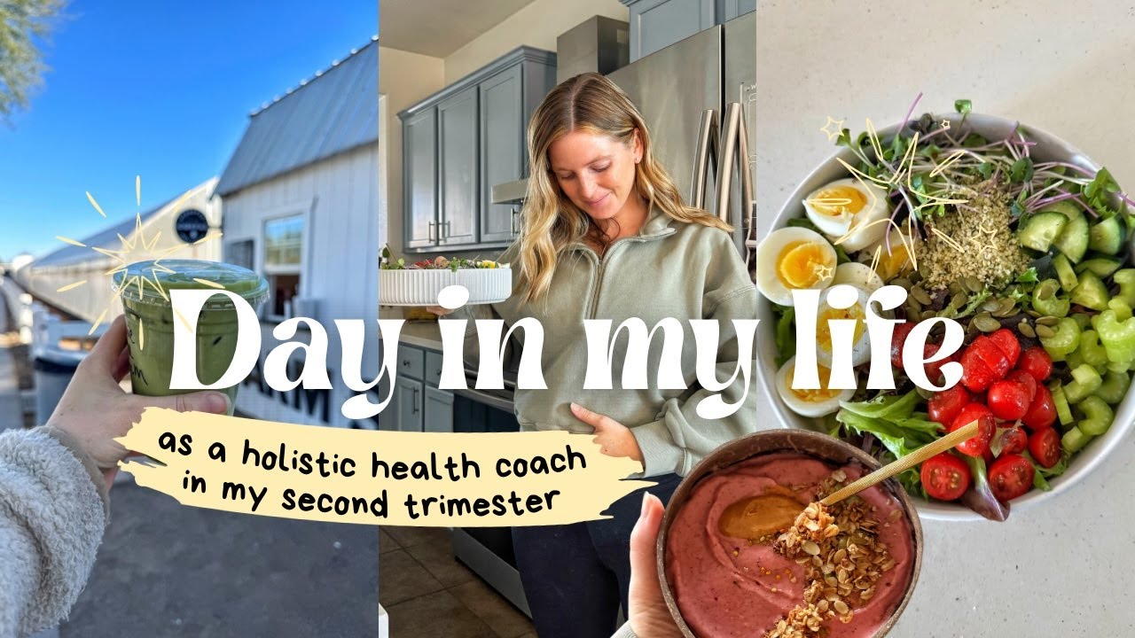 HEALTHY DAY IN MY LIFE in the second trimester | fitting in healthy habits as a mom, healthy meals