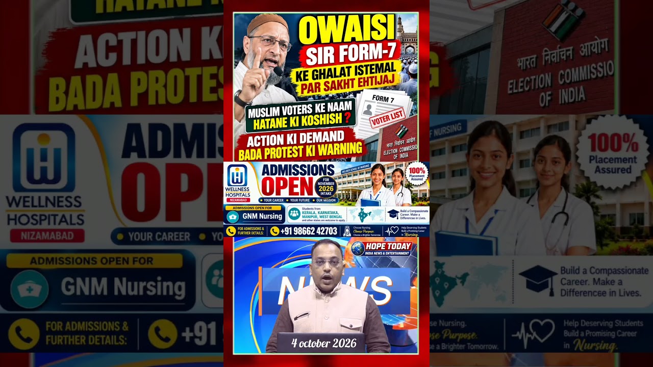 Asaduddin Owaisi on SIR Form-7 | Muslim Voters&rsquo; Names Deletion Row | Warns of Big Hyderabad Protest