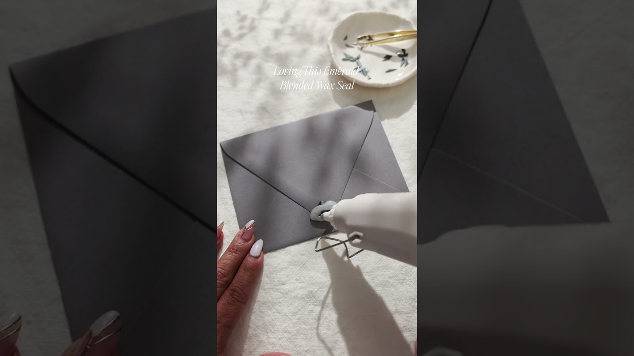 Making A Blended Wax Seal With Green & Silver #waxsealing #waxsealstamp #craft #crafting