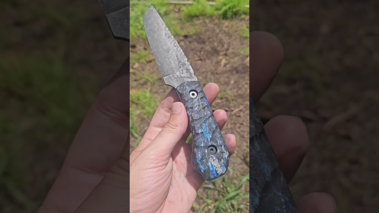 Custom Damascus Acrylic Camping Knife 