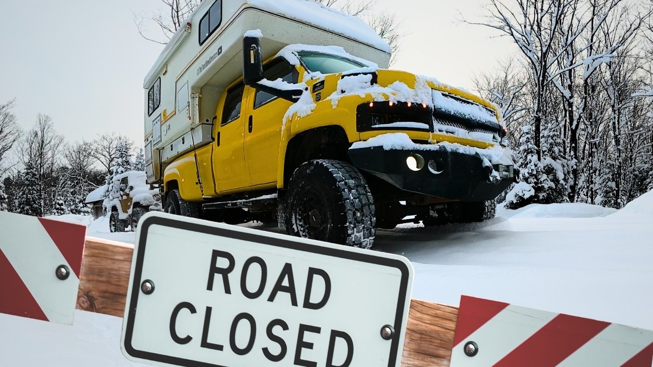 Battling a Canadian Winter in Our 4x4 Truck Camper — Can We Get Home?