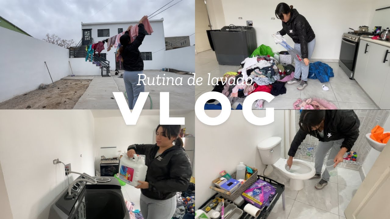 MI RUTINA DE LAVADO 🧺 + Limpieza profunda de baño 🚽 Día muy productivo, acompáñame ✨