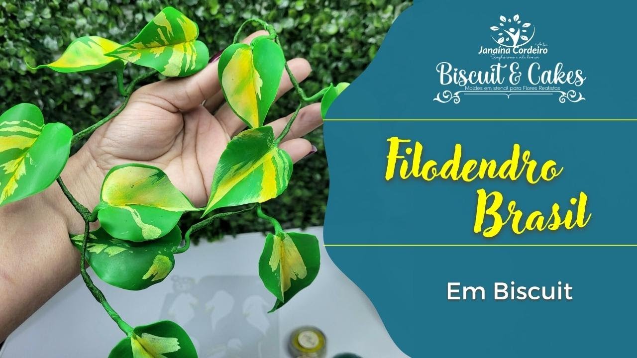 BC 458 - Filodendro Brasil em Biscuit