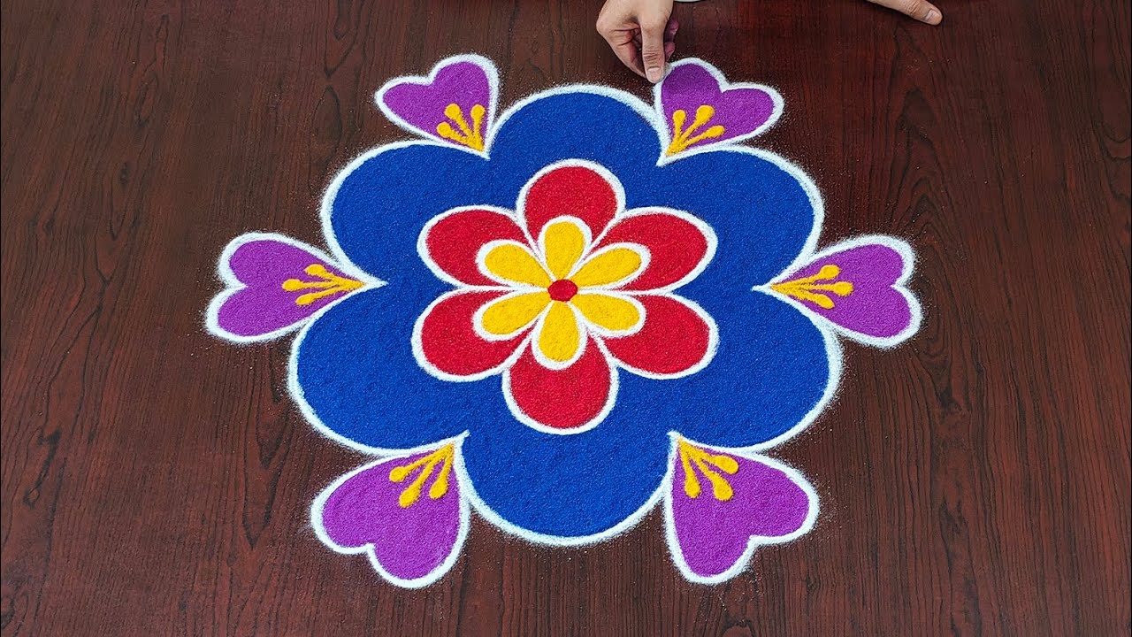 5&times;3dots beautiful sankranti special rangoli 🌹🌷|easy sankranti rangoli|Pongal kolams#Rang Kaa Rangoli
