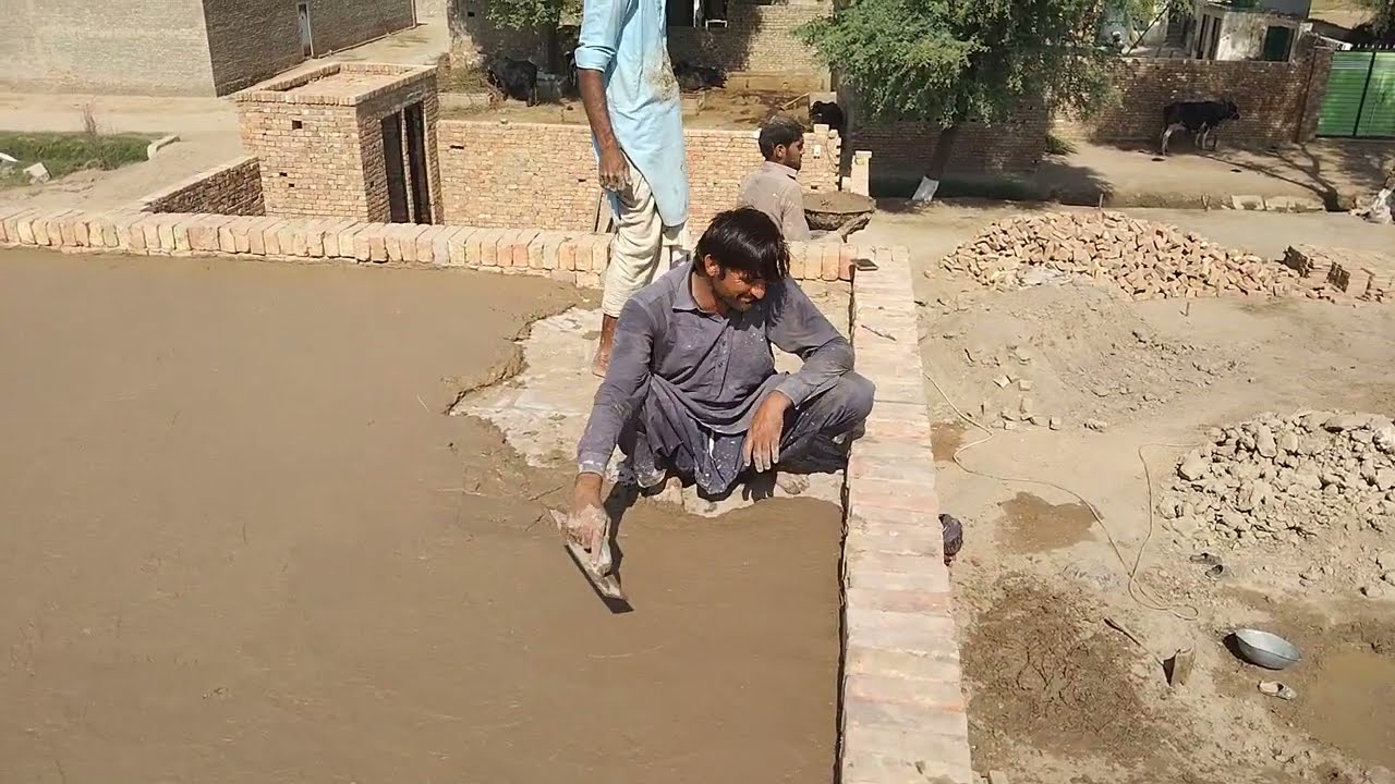 gaon Main chat Ki lepai karty huy