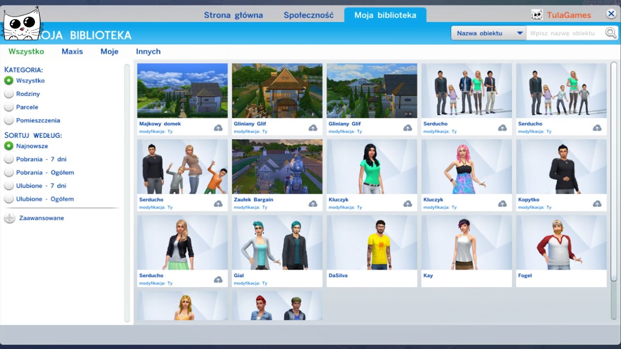 The Sims 4 Pl -  Poradnik jak pobrać rodziny,domy i pomieszczenia z galerii :)