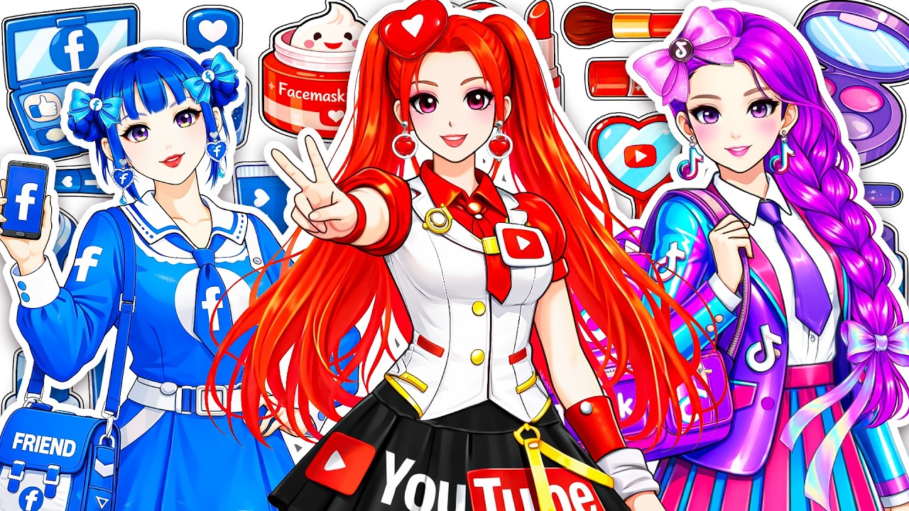 💖Paper DIY💖 KPOP DEMON HUNTERS Rumi, Zoey & Mira Social Media Dress + Makeup Blind Bag Unboxing ASMR