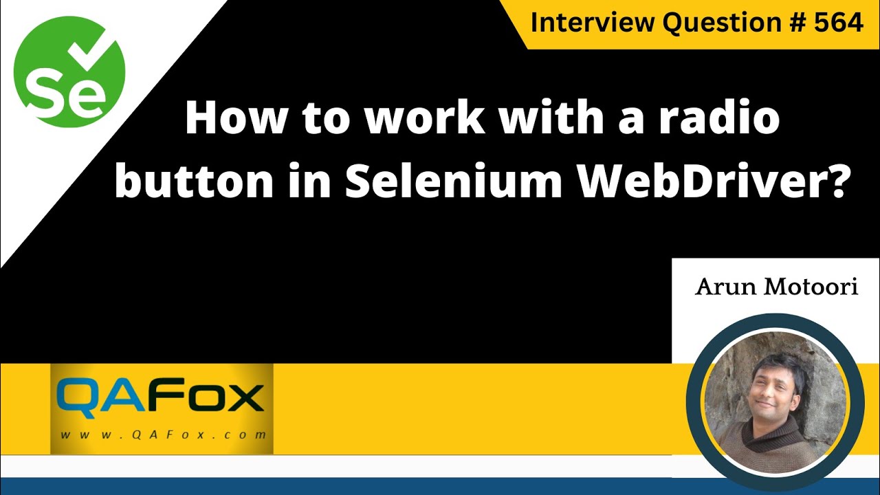 How to work with a radio button in Selenium WebDriver (Selenium Interview Question #564)