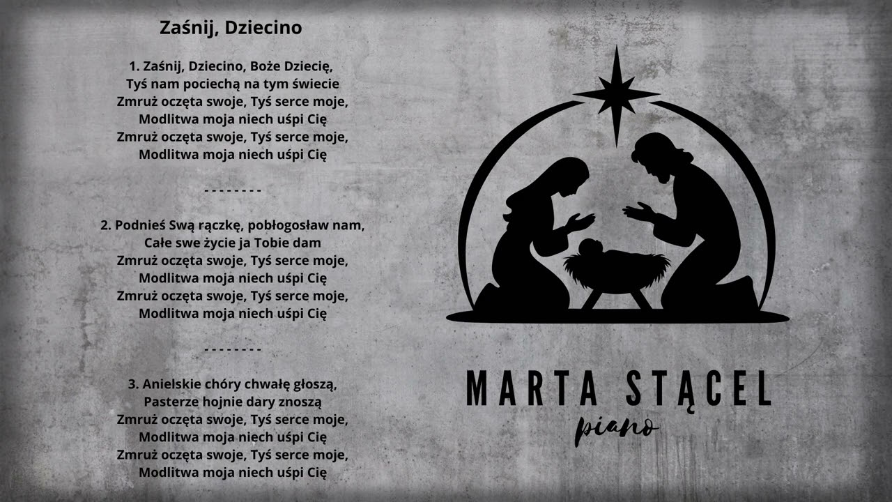 ZAŚNIJ DZIECINO - Piano Marta Stącel (KARAOKE, INSTRUMENTAL)