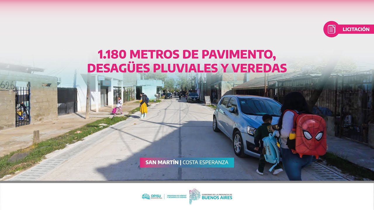 Licitación pública | 🛣️ Pavimento, desagües pluviales y veredas en Costa Esperanza - San Martín
