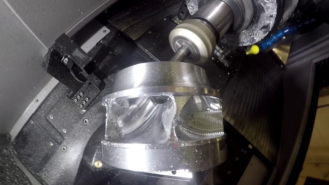 MASTERCAM 5X semi finish on Shrouded Impeller - LU620 MC machinery 5 axis