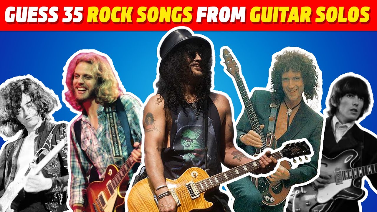 Guess Rock songs from guitar solos | Rock songs quiz | Led Zeppelin, Queen, Pink Floyd, The Eagles