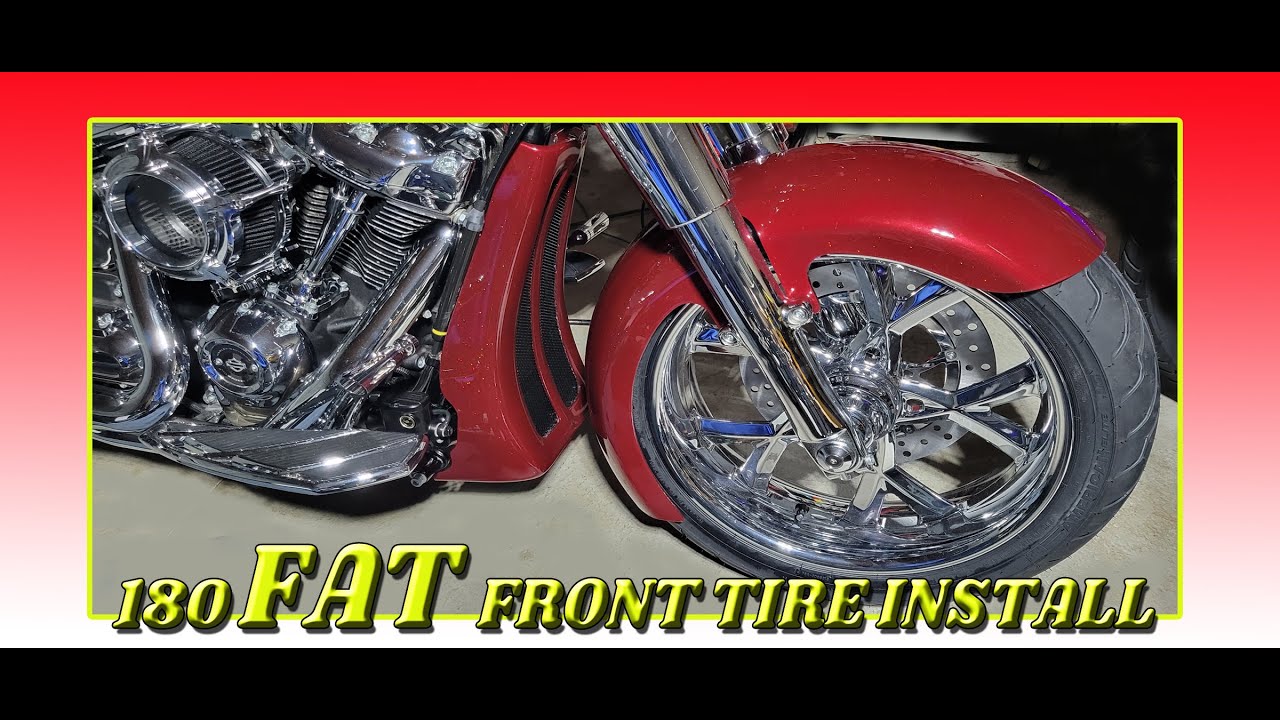 How To Install 180 Fat Front Tire Harley Davidson Bagger 2014 - 2023