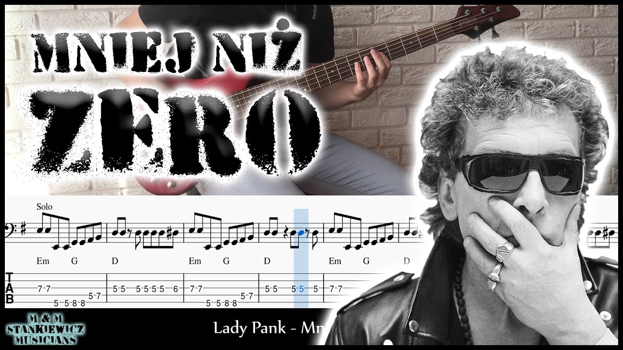 MNIEJ NIŻ ZERO - Lady Pank | gitara basowa (bass cover) nuty, tabulatura | Jak zagrać na basie #5