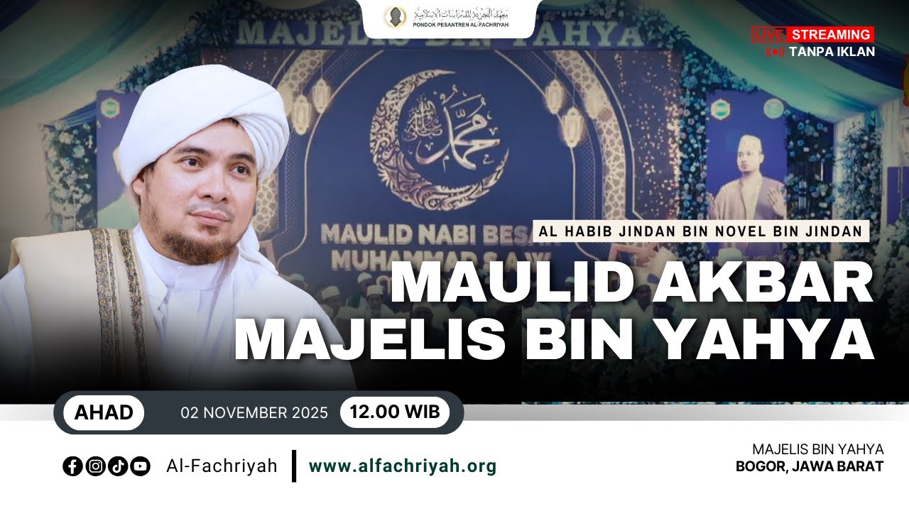 🔴LIVE TAUSIYAH HABIB JINDAN MAULID AKBAR MAJELIS BIN YAHYA | Ahad, 02 November 2025