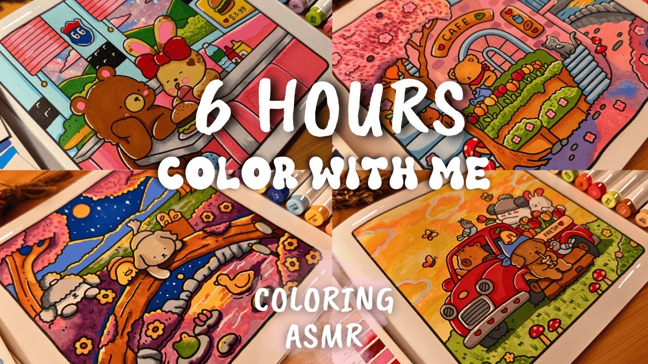 Ultimate 6 hrs Color with Me ASMR Relaxation🌸🌿Coco Wyo Coloring | Ohuhu Markers (Spring Edition)