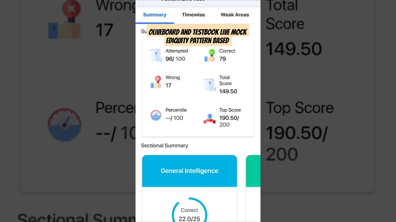 🎯 Testbook vs Oliveboard Score ||Weekend Mock Test Battle! || 💥
