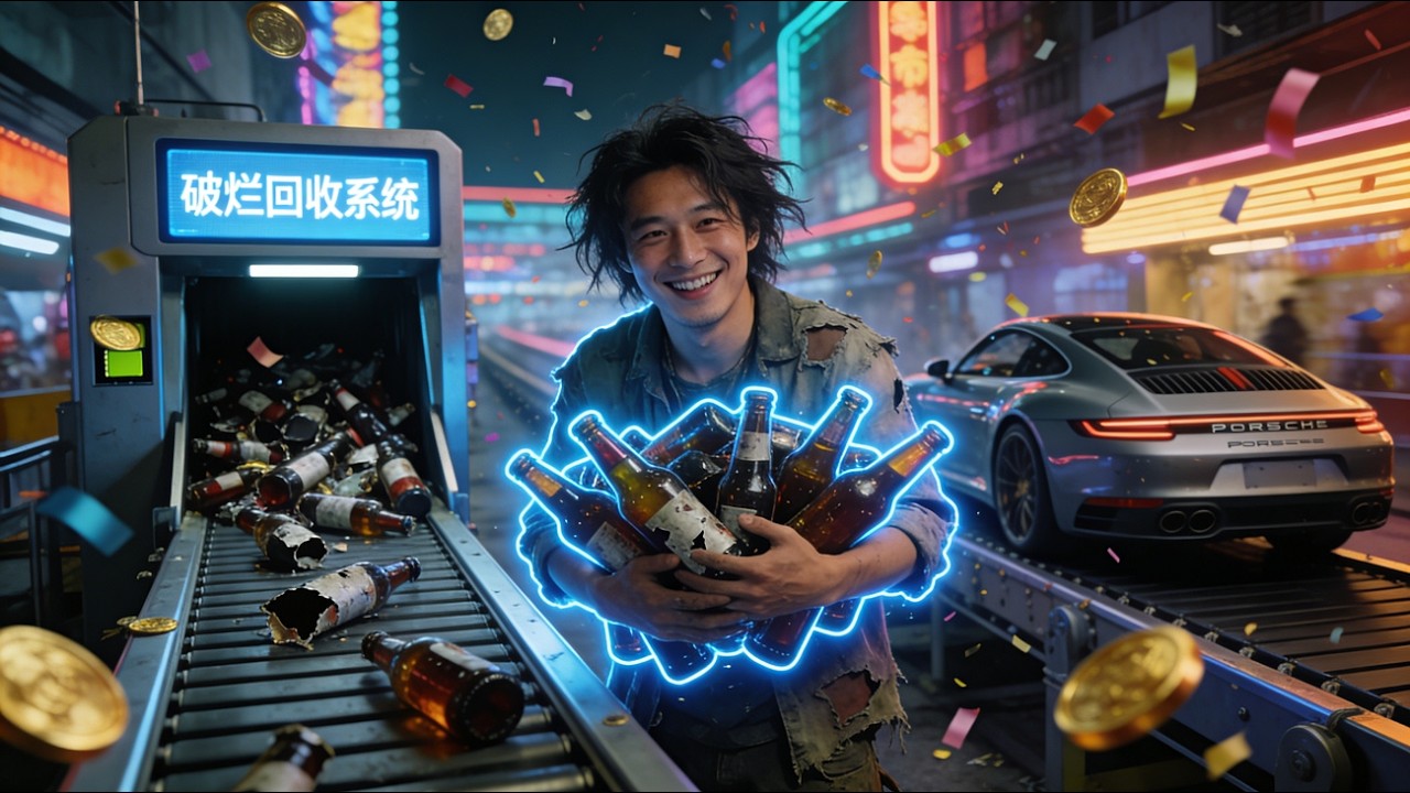 【完結】🔥 破酒瓶子可以換跑車、金砖？窮小子做善事啟動破爛回收系統致富.....