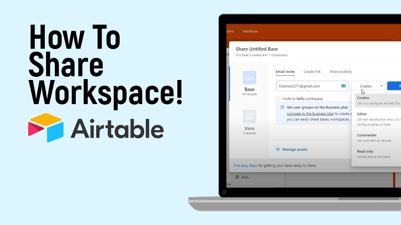 How to Share Workspace on Airtable [easy]