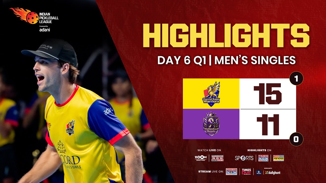 IPBL Qualifier 1 &ndash; Men&rsquo;s Singles &ndash; Chennai Super Warriors vs Hyderabad Royals | Hargreaves vs Newell
