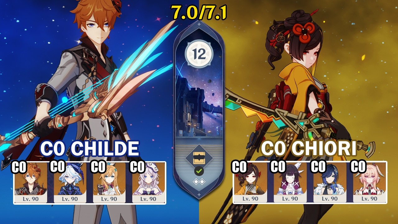 C0 Childe Freeze & C0 Chiori Lunar Crystallize | Spiral Abyss 7.0 7.1 | Genshin Impact 【原神】