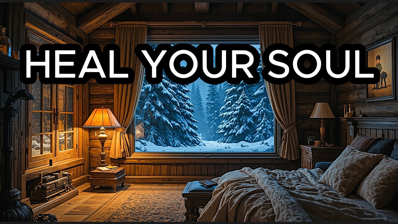 HEAVY BLIZZARD at Night ❄️ Howling Wind & Crackling Fireplace | Deep Sleep Cozy Winter Cabin