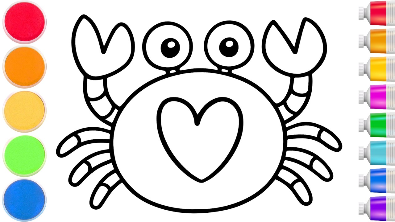 Drawing and Coloring a cute Crab | Easy Step by Step Tutorial