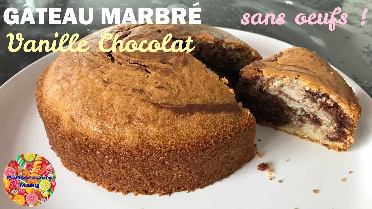 Gâteau marbré vanille chocolat sans oeufs et sans beurre | Recette économique