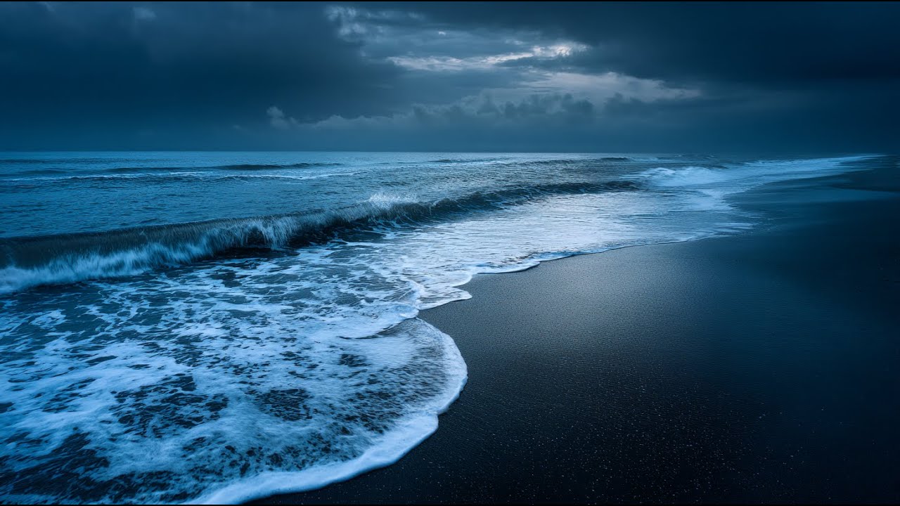 Sleep 12 Hours with Ocean Sounds | Dark Screen And Rolling Waves for Emotional Healing & Inner Peace