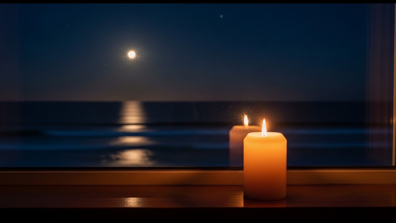 Ocean Night Piano 🌊🌙 | Calm Candlelight Music for Deep Sleep