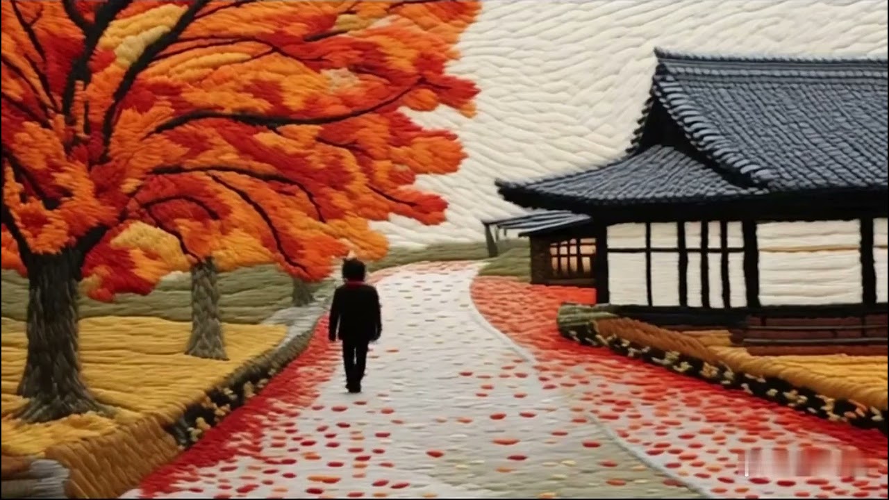 punch needle embroidery：Hayao Miyazaki's autumn comic style is so healing! 6