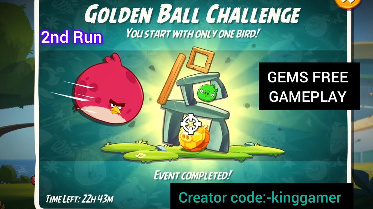Angry birds 2 Terence Golden Ball Challenge today (Gems Free Gameplay) (16 June 2026)