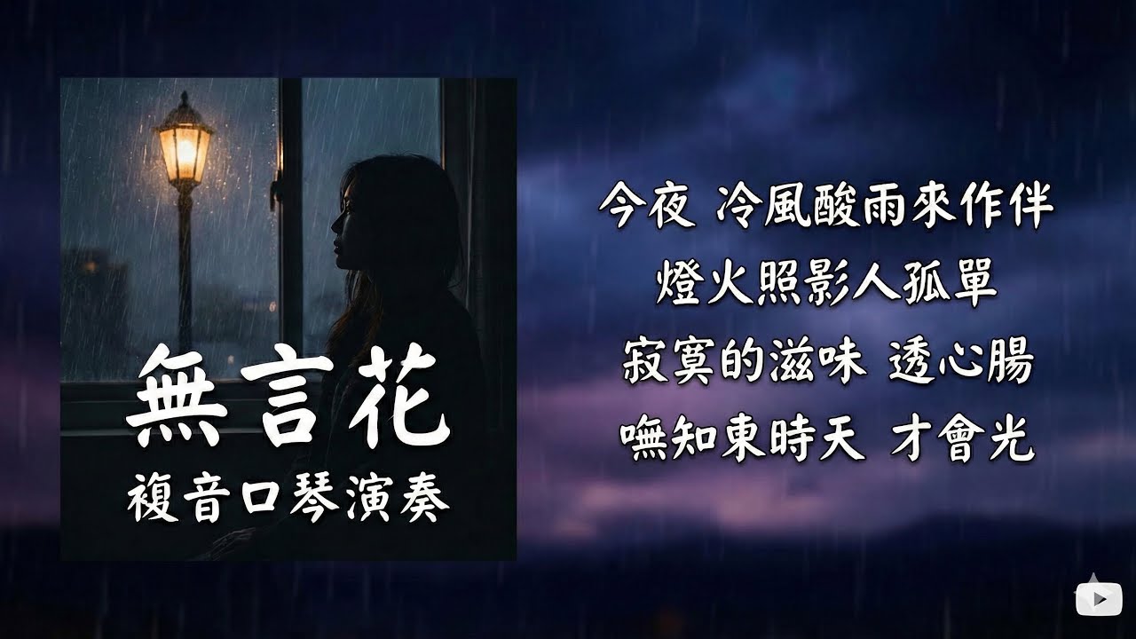 【吹吹口琴風】今夜 冷風酸雨來作伴 燈火照影人孤單 寂寞的滋味 透心腸 嘸知東時天才會光《無言花》#口琴 #複音口琴 #tremoloharmonica #harmonica #複音ハーモニカ 