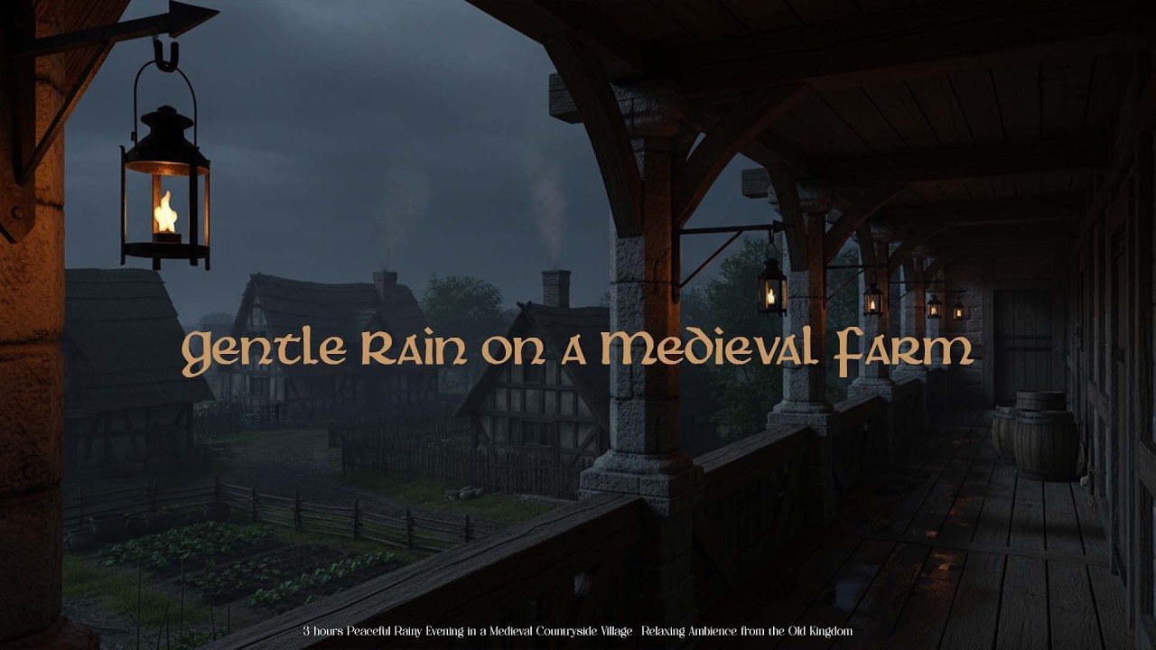 Heavy Rain Against a Medieval Window 🌧️ | Cozy Dark Ambience