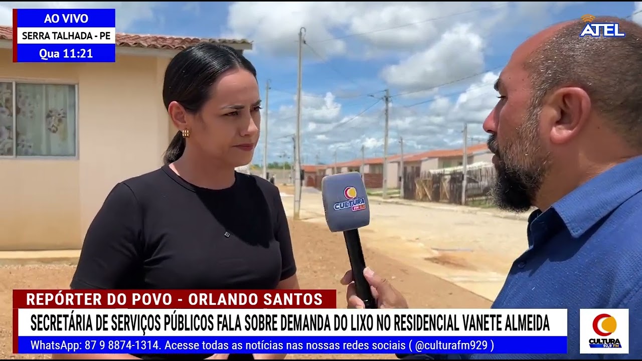 SECRETÁRIA DE SERVIÇOS PÚBLICOS DE SERRA TALHADA FALA SOBRE DEMANDA DO LIXO NO  VANETE ALMEIDA