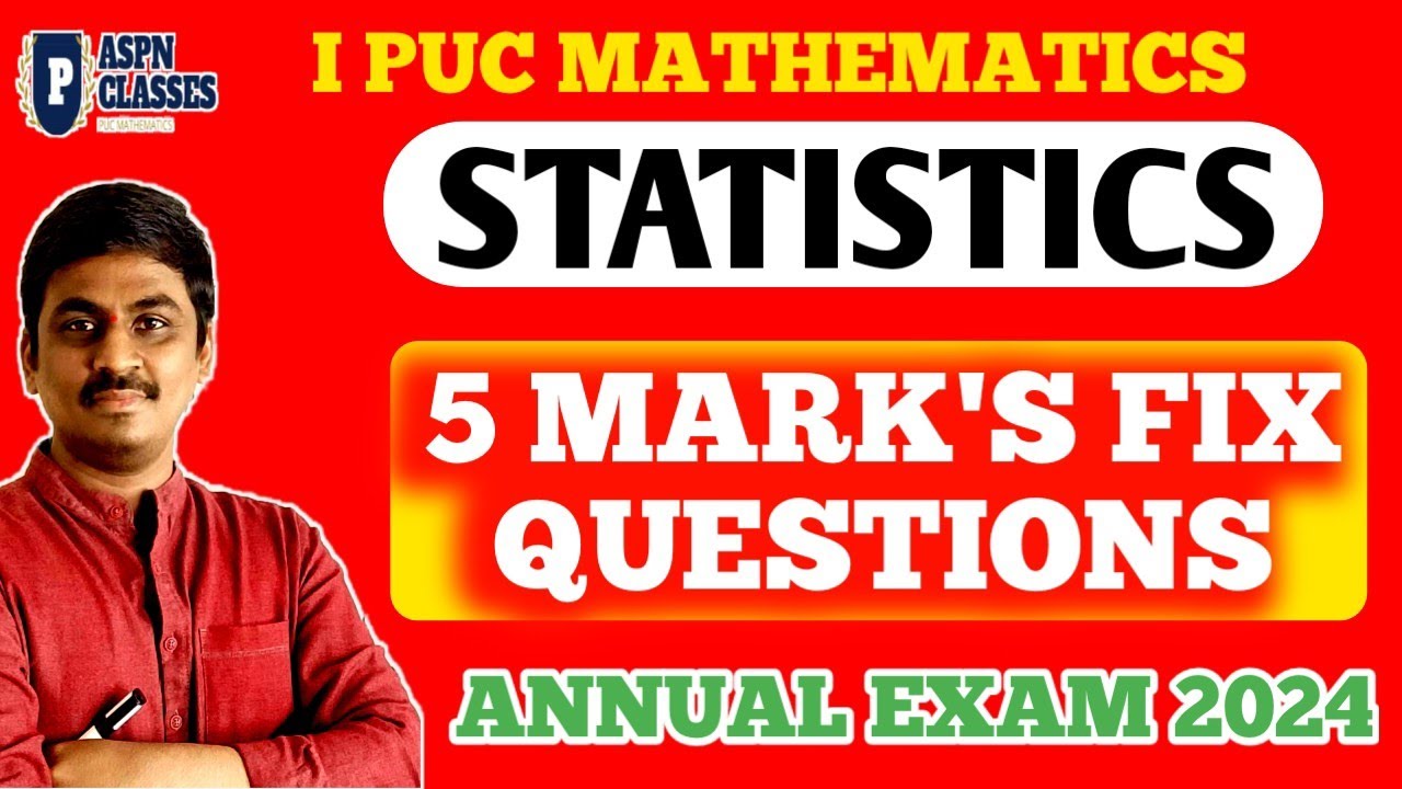 1st PU STATISTICS 5 MARK IMPORTANT FIX QUESTIONS 2024