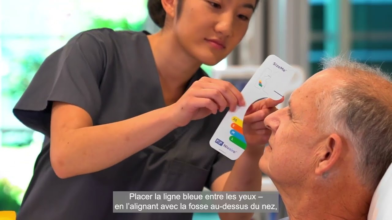 Fitting the F&P Nivairo NIV full face mask (French)