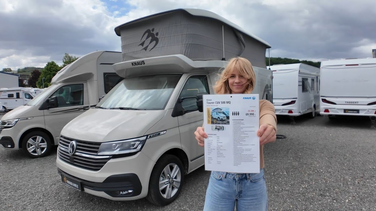 MEGAPREIS -33.306 € WOHNMOBIL KNAUS Bulli VW T6.1 Tourer CUV 500 MQ XL 360° Aufstelldach XL Dusche
